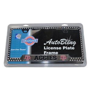 NCAA Texas A&M Aggies Logo Bling Jeweled License Plate Frame Auto Car Truck NIP